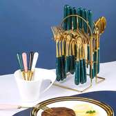 Golden cutlery set