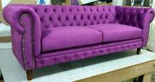 Latest purple three seater chesterfield sofa set