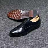 BLACK LEATHER MEN'S SHOES SIZE 40-46