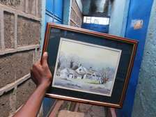 Framed Painting of nice houses