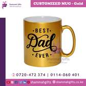 Gold color ceramic mug customized for Daddy