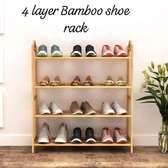 4 Layer Natural Bamboo shoe rack