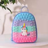 Unicorn Pop School Backpack for Girls Pop Bubbles Toy