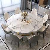Round marbled dinning table /6 seater dining set