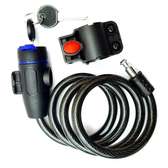 Cable Anti theft Bicycle Lock Black 2 Keys Bike Security