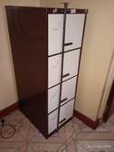 Modern Metallic 4-Drawer Filing Cabinet With Security Bar