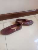 Leather maroon rubber shoes and maasai sandals size 38both