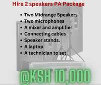Hire a PA package of two speakers