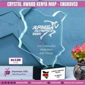 ‎KENYAN SHAPED CRYSTAL TROPHY;
