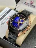 Naviforce Luxury Dual Stainless Steel Watch Men Black blue