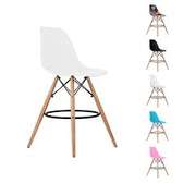 Plastic Eames Wooden Base High Counter Chair