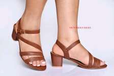 Victorious Shoes Yellow Block Heel Sandals Adjustable