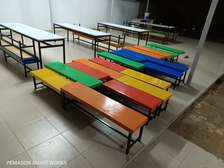 School dining tables and benches