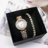 2 pcs full crystal watch and bracelet