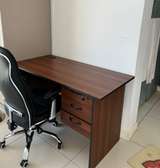 Office desk with a chair in leather