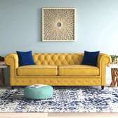 Yellow 3-seater chesterfield sofa