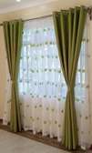 green poly cotton curtains