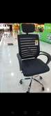 Black headrest office chair with wheels