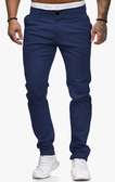 Soft Khaki Navy Blue Trousers