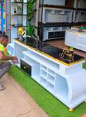 Tv stand with side flower shelf