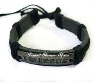 Leather Engraved I Love You Jesus Bracelet
