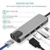 Type C Multiport Hub 5 in 1 to HDMI Multi USB Port Ethernet
