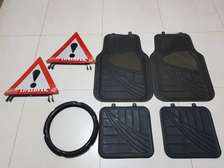 Car Floor Mats with Reflectors & Steering Cover