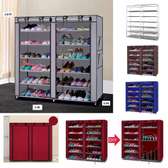 NEW 2-COLUMN SHOE RACKS WITH CANVAS COVER (36PAIRS)