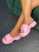 Women fashion faux open toe slides