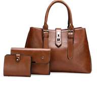 3 in 1 quality handbag (brown)