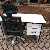 Laptop office desk plus headrest chair