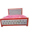 Wooden Tufted bed 5*6 Grey