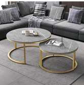 Pure Marble Nesting tables on Gold Metallic frame