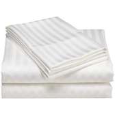 white striped luxury Hotel bedsheets