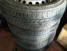 4 Dunlop Tyres with Rims, size 225/70r17c AT20 Grand Trek