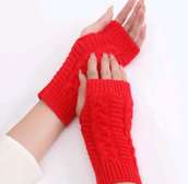 Black,red,black & maroon fingerless gloves