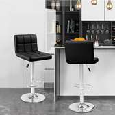 Executive Black Swivel Barstool with Backrest