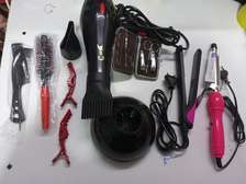 Blow-dryer set with flat iron and accessories