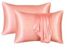 set of 2 satin bed pillowcases