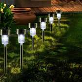 16pcs LED Solar Stainless Steel Lawn Lamp