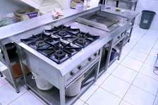 Commercial modern cooking Range with 4 jiko and ss griddle