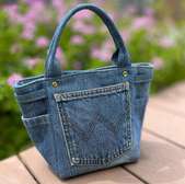 Denim hand bag