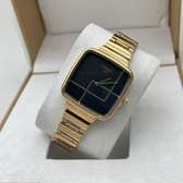 Premium Tissot Slim Ladies Black Gold Wrist Watch