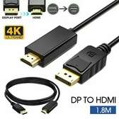 DISPLAY PORT TO HDMI CABLE 1.8 METERS