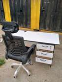 Multiperson workstation office desk with a chair