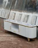 Modern wooden tv stand with lights
