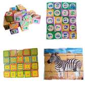Wooden Picture Number Blocks For Kids Early Learning