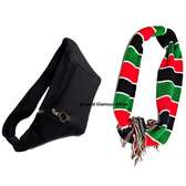Black Leather waist bag and scarf