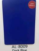 Dark blue aluco board and Perspex sheets