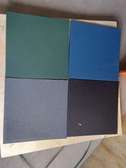 Coloured rubber tiles